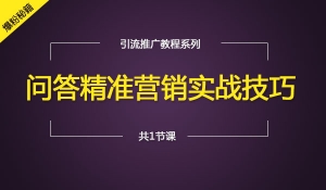 问答精准营销实战技巧