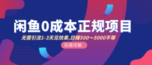 0成本闲鱼引流＋卖货日入500-1000玩法