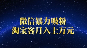 微信暴力吸粉淘宝客月入上万元