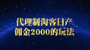 代理制淘客日产佣金2000