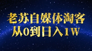 老苏自媒体淘客从0到日入1W