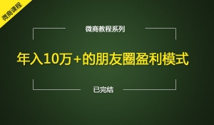 年入10万+的朋友圈盈利模式