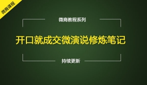 微商讲师修炼笔记开口就成交！