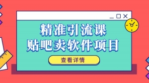 精准引流课，贴吧卖软件项目