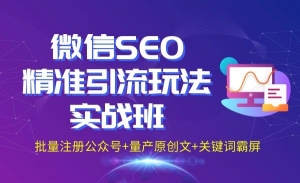 微信SEO精准引流玩法实战班