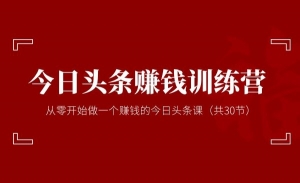 今日头条赚钱训练营
