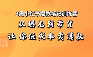 3周小红书爆款笔记训练营