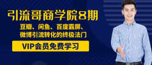引流哥商学院8期：豆瓣、闲鱼、百度霸屏、微博引流转化的终极法门