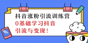 抖音涨粉引流训练营，0基础学习抖音引流与变现