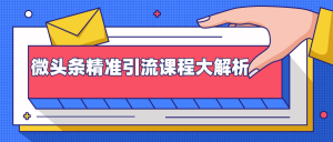 微头条精准引流课程大解析：多个实操案例与玩法，2天2W+流量