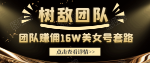 树敌x抖军团新课 – 团队赚佣16W美女号思路详解