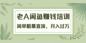 老A闲鱼赚钱培训简单粗暴直接，月入过万真正的闲鱼战术实课