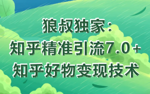狼叔知乎精准引流7.0+知乎好物变现技术课程【无水印版】
