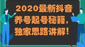 2020最新抖音养号起号秘籍，独家思路讲解！【视频课程】