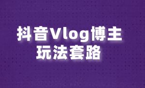 抖音vlog博主玩法套路详解，既能玩又能轻松赚钱的短视频玩法【视频课程】