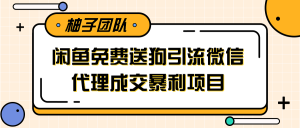 利用闲鱼免费送暴力吸粉，引流到微信代理成交暴利项目