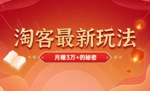 淘客最新玩法，月赚3万+的秘密