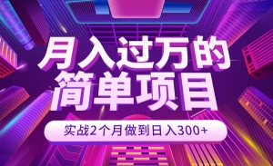 月入过万的简单项目 实战2个月做到日入300+