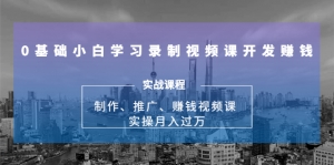 0基础小白学习录制视频课开发赚钱：制作、推广、赚钱视频课 实操月入过万（无水印）