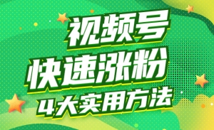 视频号新手快速涨粉的四大实用方法