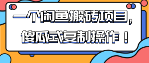 一个闲鱼搬砖项目，傻瓜式复制操作！