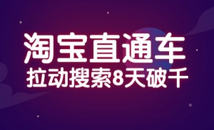 最新淘宝直通车拉动搜索8天破千